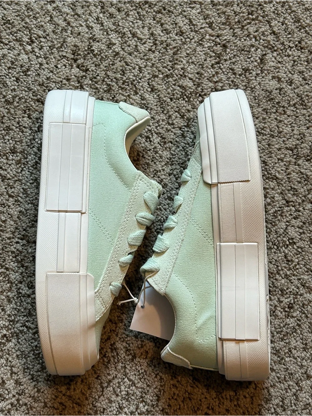 Converse Cruise Ox Canvas & Suede Platform Surplus Mint/Egret women's size 8